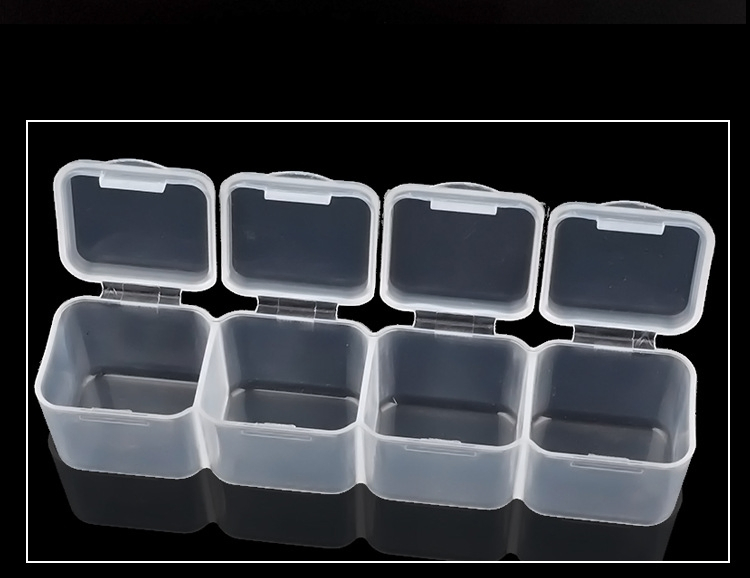 Wholesale Nail Art Beauty Storage Box Transparent Plastic Empty Nail Decoration Empty Box for Nail Salon