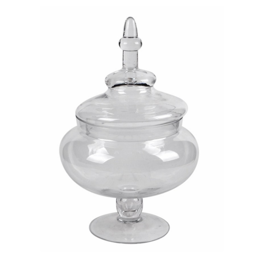 Mouth Blown Glass Food Storage Tank Jar with Glass Lid