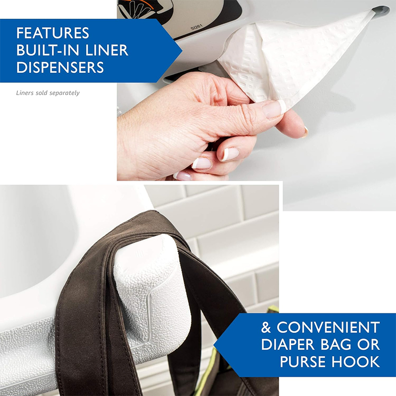 Vertical Baby Diaper Changing Station with Convenient Liner Dispenser