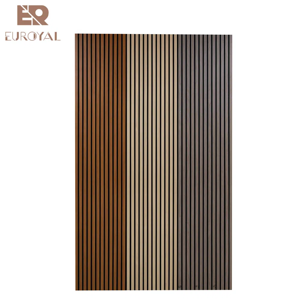 3D Exhibition Soundproofing Wooden Slats Wall Covering MDF Wood Veneer Pet Acoustic Panel