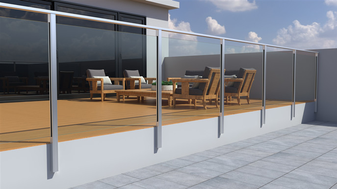 Aluminium Post Glass Balustrade for Glass 8.76mm~13.52mm Baluster Glass Fencing/Railings