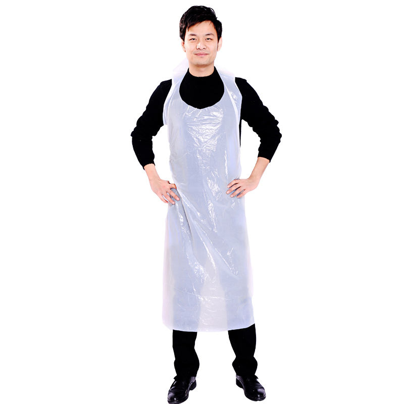 Disposable White PVC Waterproof Kitchen Apron