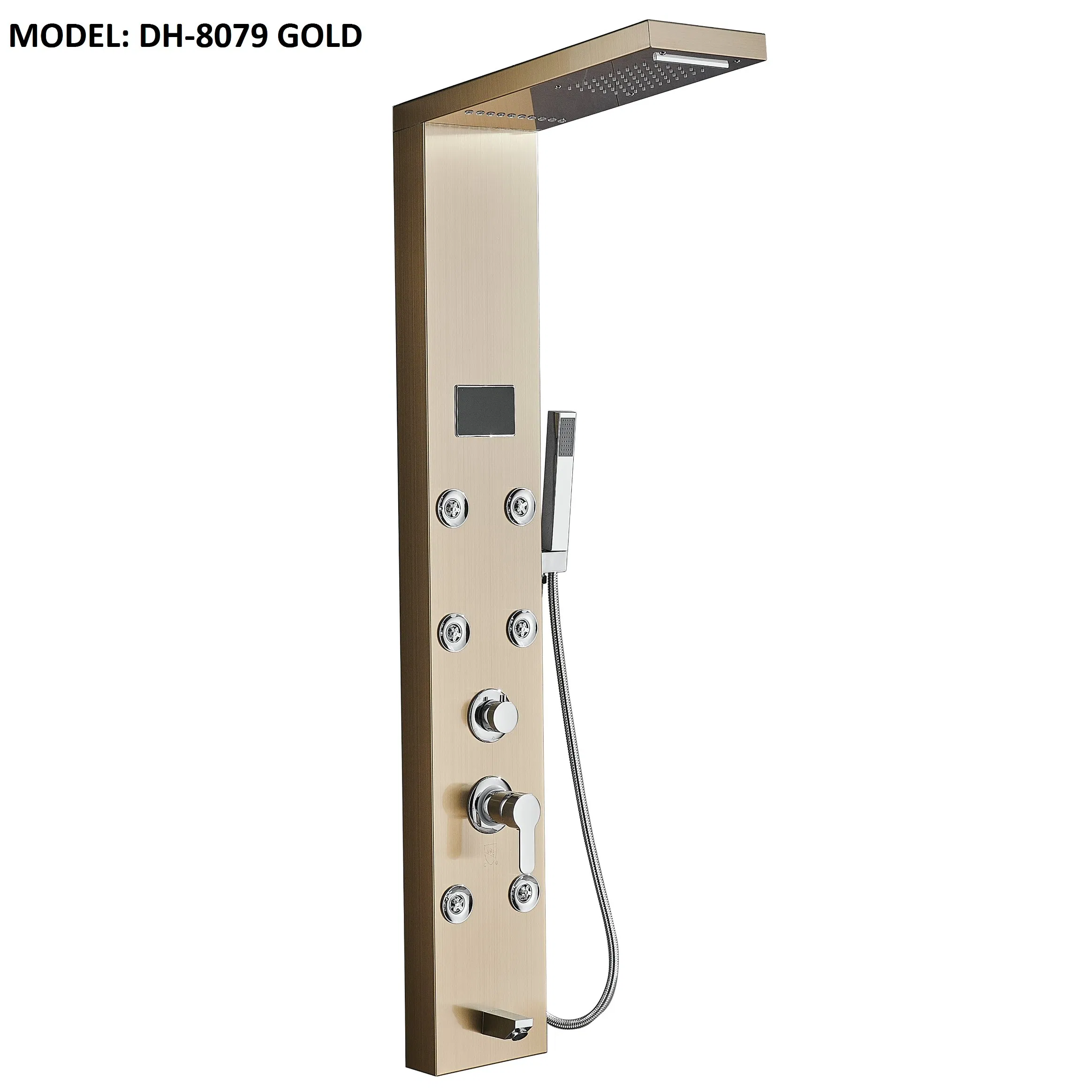 Wall Mounted Shower Panel with Waterful Shower Head Four Functions Stainless Steel Shower Column Bathroom Sanitary Ware Supplier in China