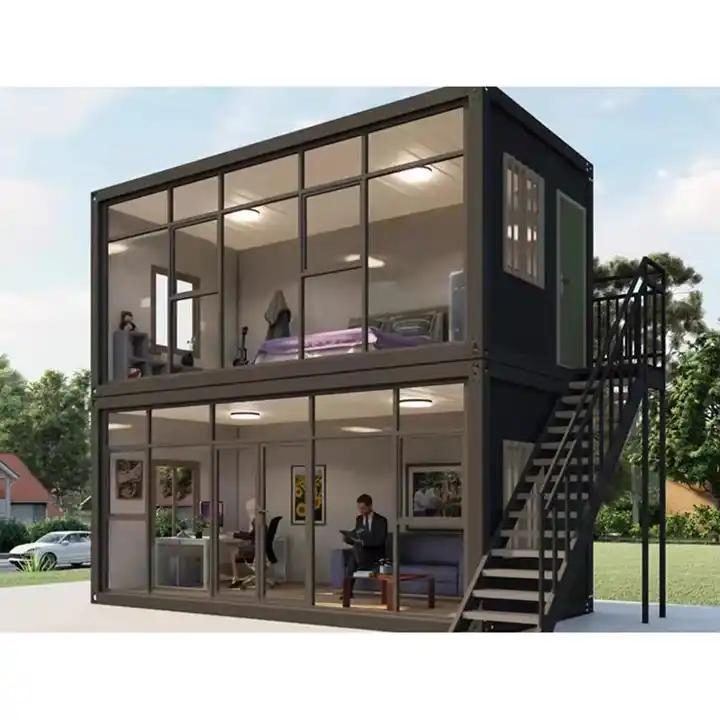 Portable Tiny House 20 40 FT Low Cost Customized Design Light Steel Structure Prefabricated Modular Container House for Apartment or Office