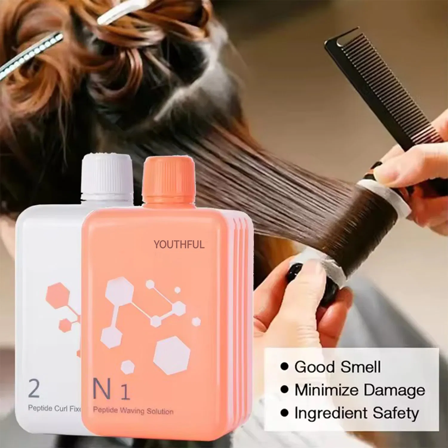 Professional Natural Cold Wave Peptide Waving Solution Hair Perm Lotion