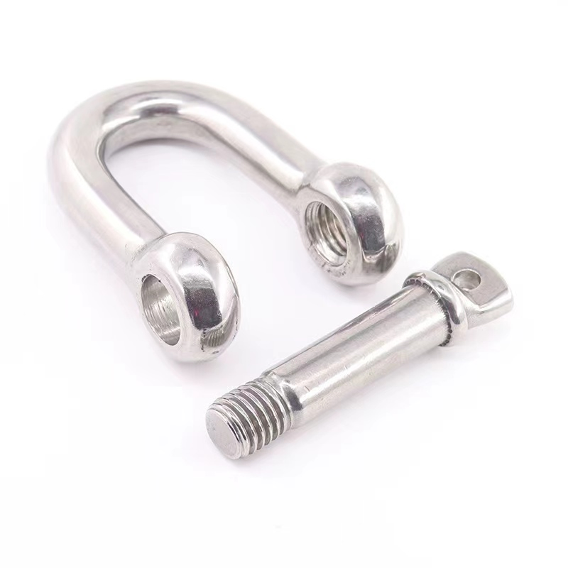 Straight D-Type DIN82101 Marine Use Hardware Shackle DIN 82101 D Shackle with Coller Pin for Lifting