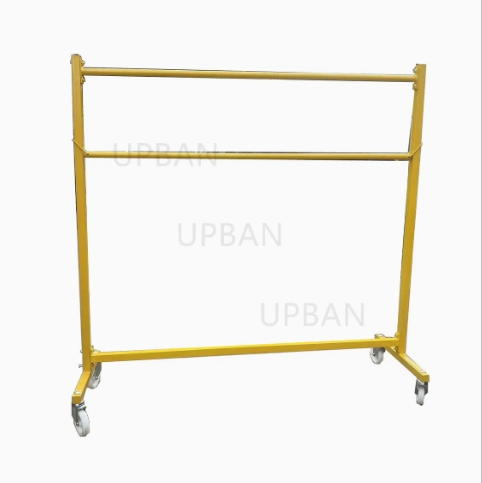 Versatile Movable Steel Clothes Rack with Wheels for Home and Shop Use