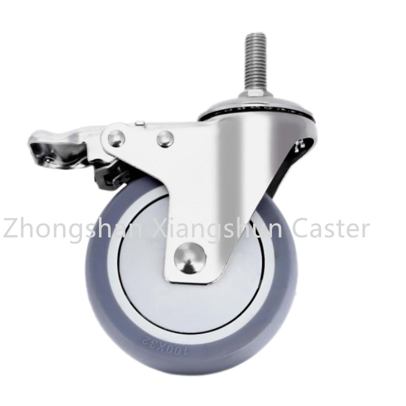 High Quality SUS 304 Stainless Steel TPR Caster Wheel, High Anti Corrosion with Quiet and Smooth Rotation, for Furnitures, Labs, Hospital