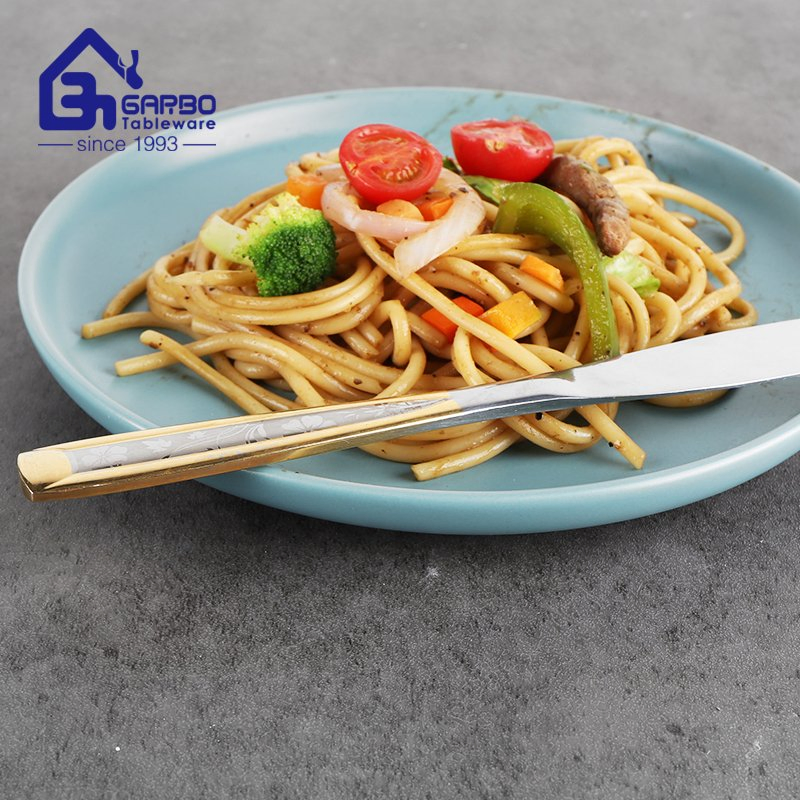 China Factory Golden Stainless Steel Cutlery Set Wholesale Custom Dinner Knife Set Colored Flatware Set Laser Logo