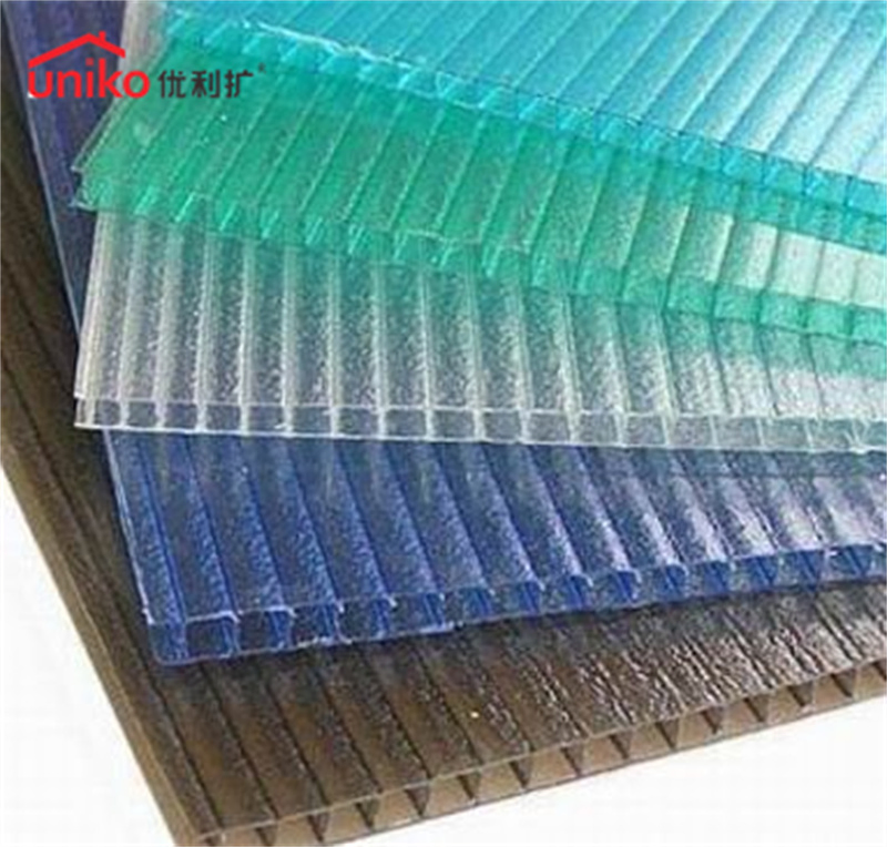 Flexible Resistance Tinted Multiwall Transparent Anti-UV Roofing Hollow Polycarbonate Sheet