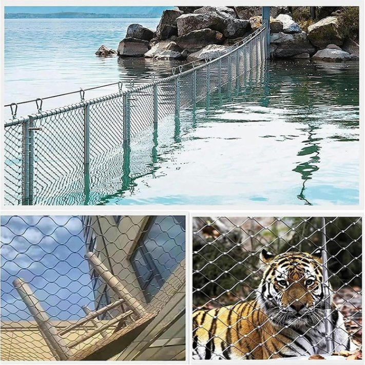 Factory Sale 304 Stainless Steel Wire Rope Mesh Woven Stainless Steel Rope Mesh for Zoo Mesh Animals Protection
