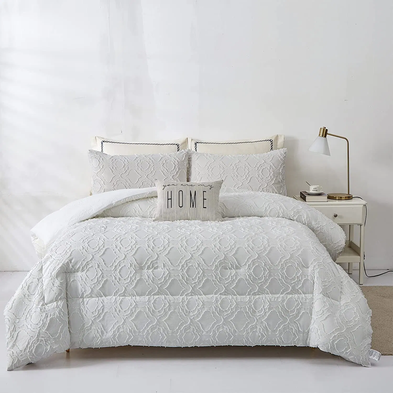 Home Textile Cotton Bedding Set Jacquard Embroidered Bed Linen Microfiber Duvet Cover Bedding Set