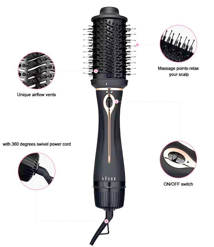 Multi-Functional Hot Air Comb Blow Dry Brush Curling Hair Styler