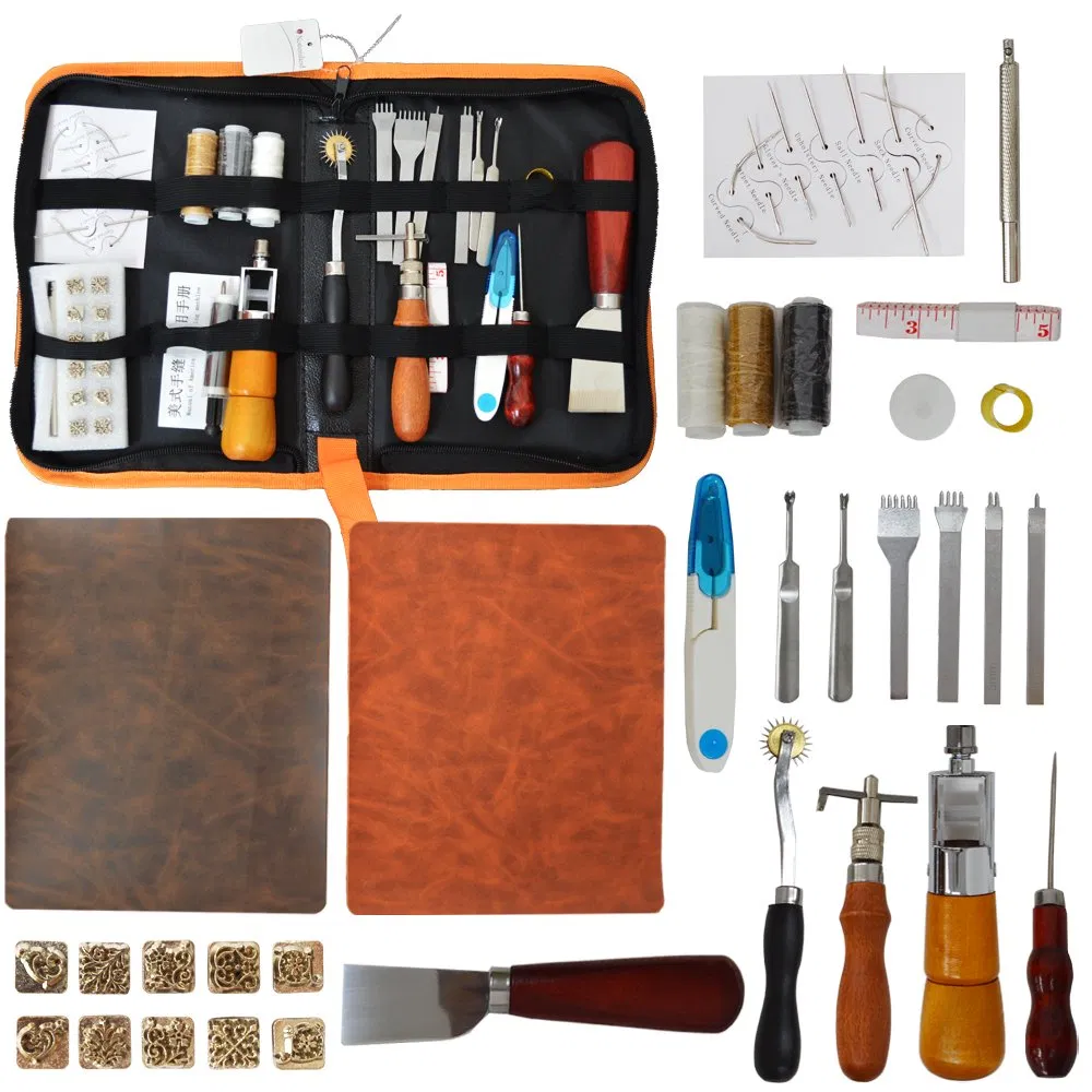 Professional Leather Sewing Kit Craft Working Tools Set DIY Repair Belts Wallets Making