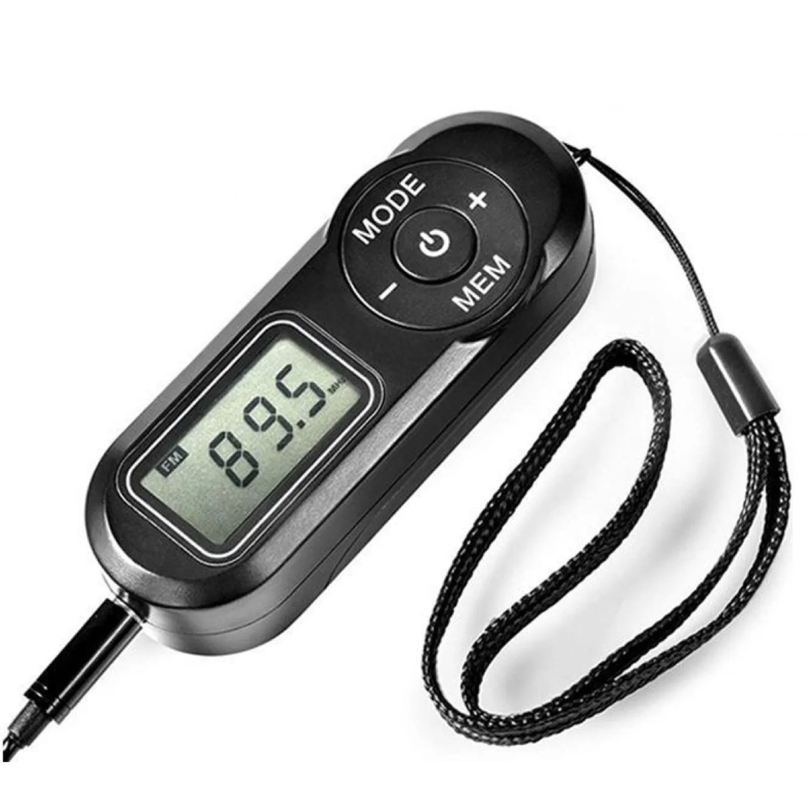 Portable FM Radio Digital Display FM Receiver MP3 Player with Headphones Lanyard