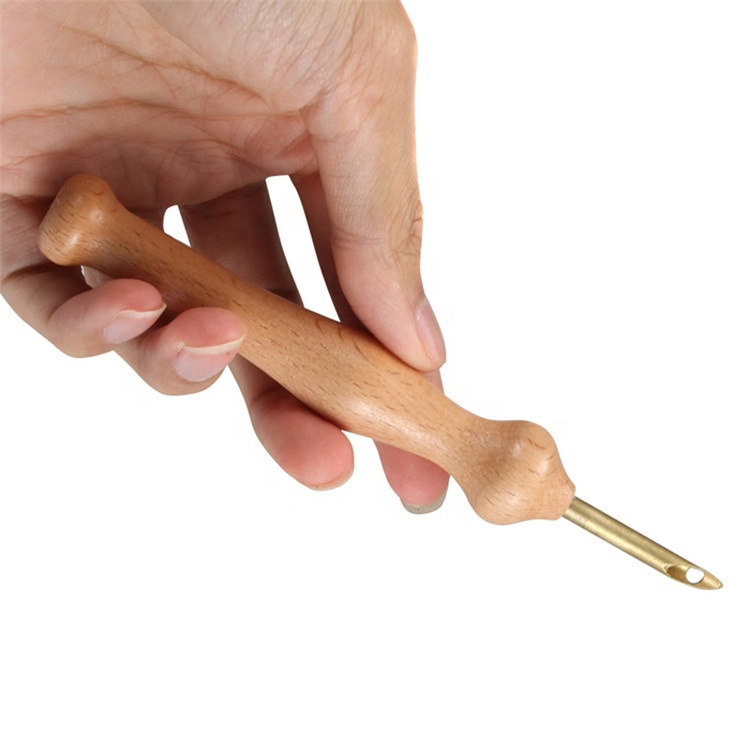 Bamboo Wood Embroidery Wood Punch Needle Rug Hooking Tool