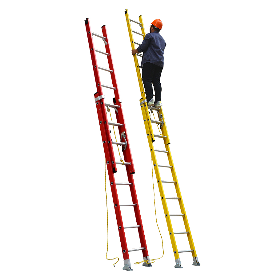 Lightweight Electric Extension Fire Escape Fiberglass Telescopic Step Ladder