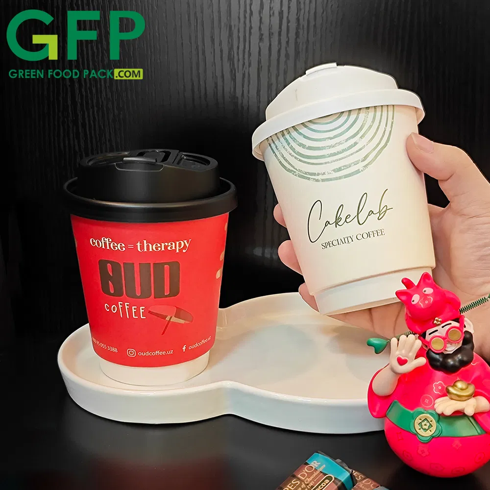 Бумажные стаканчики с логотипом 4-24 унции