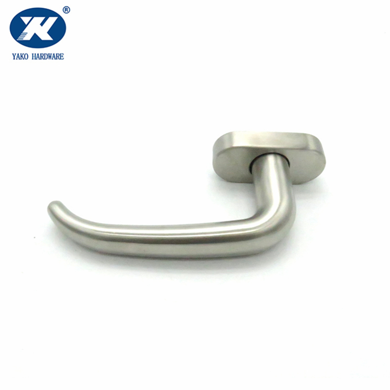L Shape Oval Plastic Base Stainless Steel Window Handle