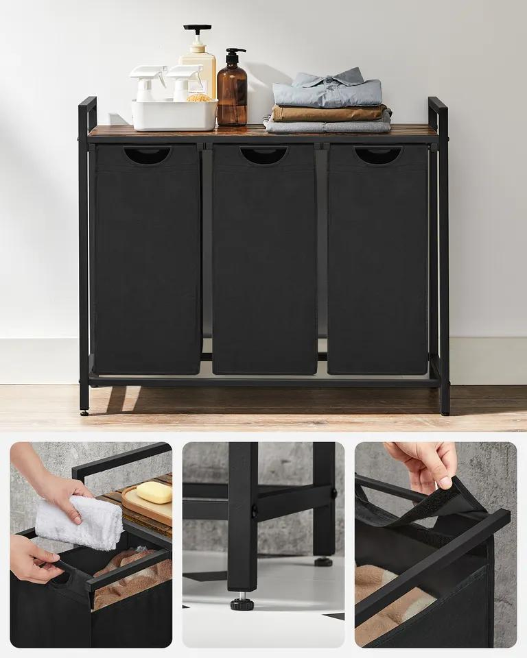 Collapsible Laundry 3 Storagelaundry Basket with Shelf