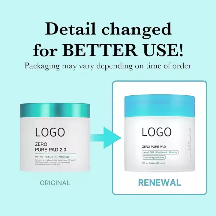 OEM Aha BHA Acne Treatment Collagen Moisturizer Kojic Acid Pads Face Pad Whitening Exfoliating Toner Pads for Face