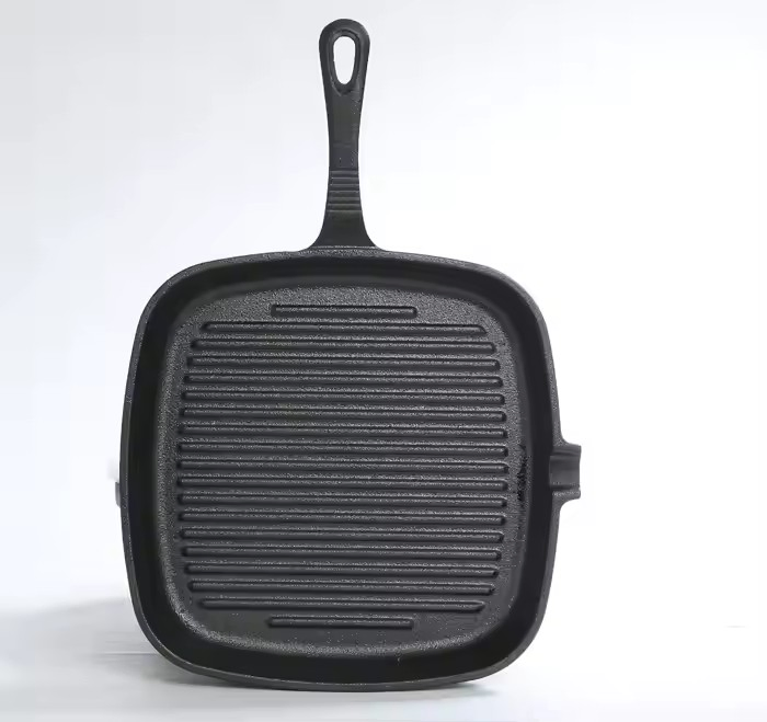 Factory Supply Hot Sale Vegetable Oil Coating Cast Iron BBQ Cookware Griddle Fry Pan