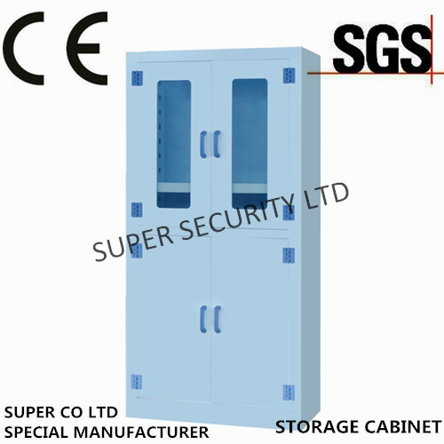 Polypropylene Double Door Medical Storage Cabinet with 3 Shelves for Acid & Corrosive Chemical Storage