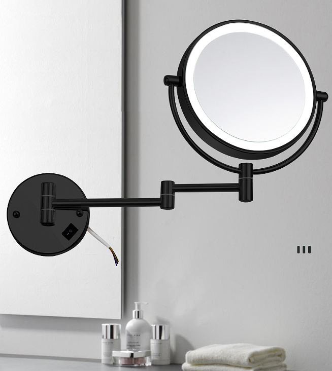 3X Double-Sided Wall Mounted Shower Mirror, Foldable Magnifying Makeup Mirror