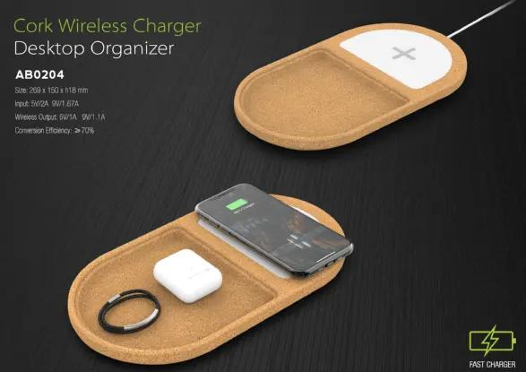 Cutsom 10W Desktop Cork Wireless Charger