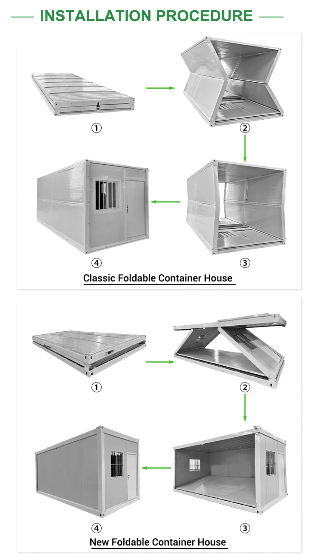 Foldable a Thousand Times with One Door Two Windows Modular Prefab House
