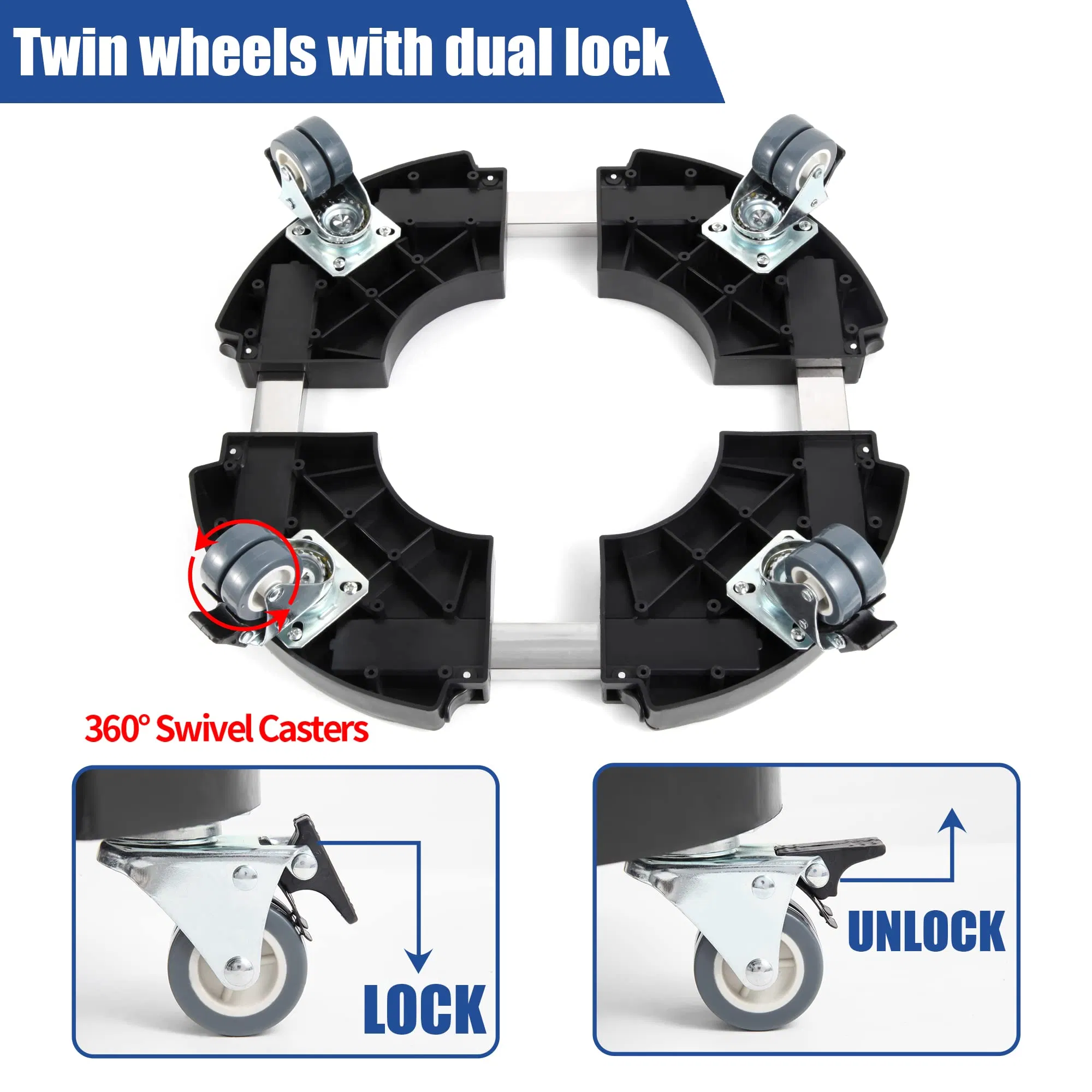 Adjustable Rolling Large Cart Casters Flower Pot Wheeled Plant Caddy Flower Stand