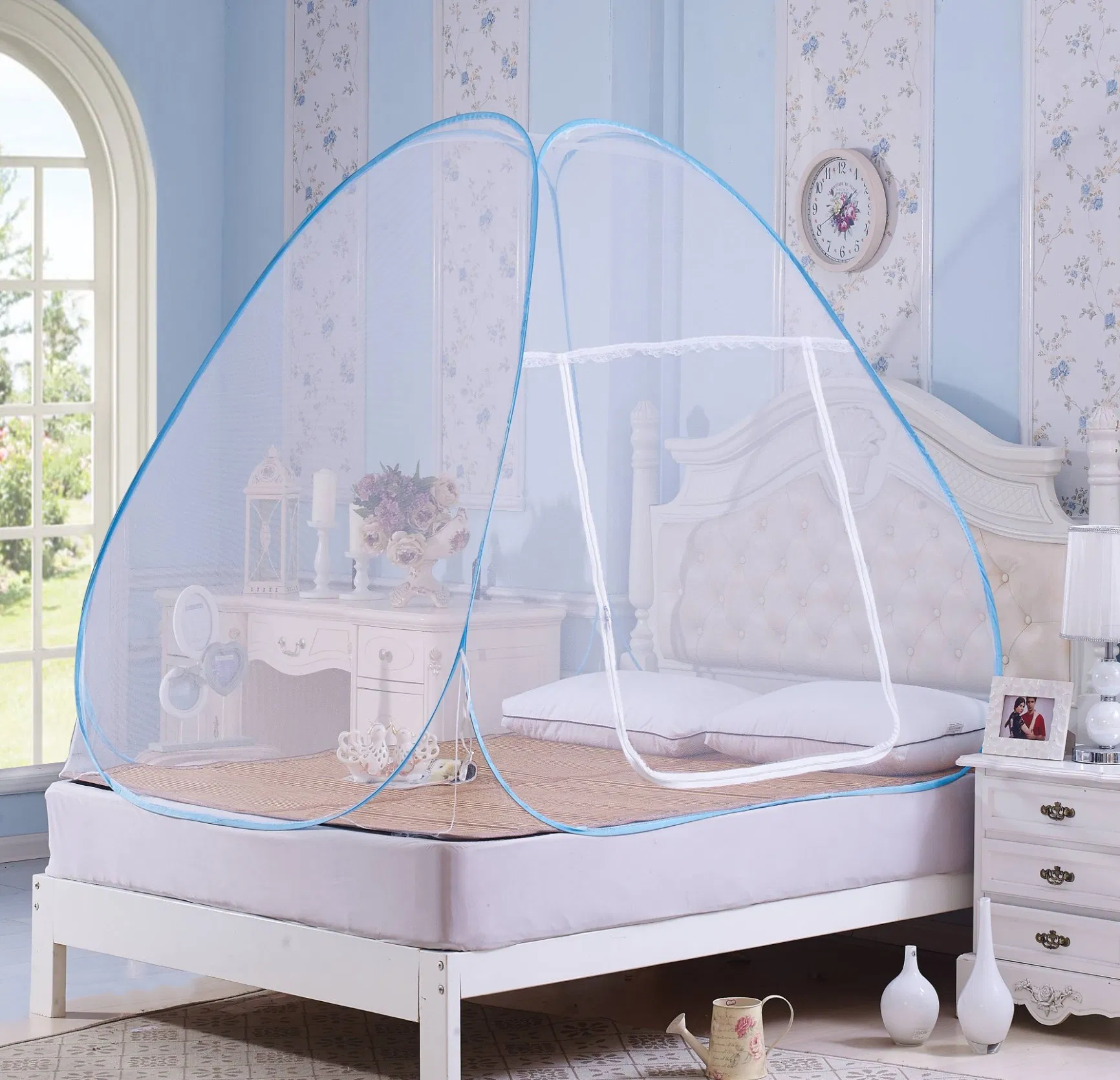Cheap Pop up Mosquito Net Tent for Double Bed King Size 2 Way Zipper Pop up Mosquito Net