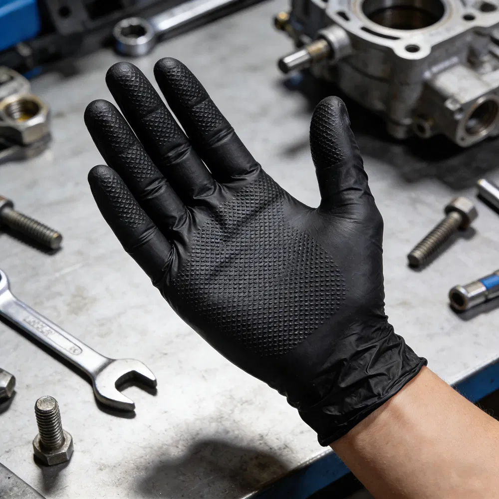 Industrial Blue Nitrile Gloves - Latex-Free Powder-Free Puncture-Resistant Gloves