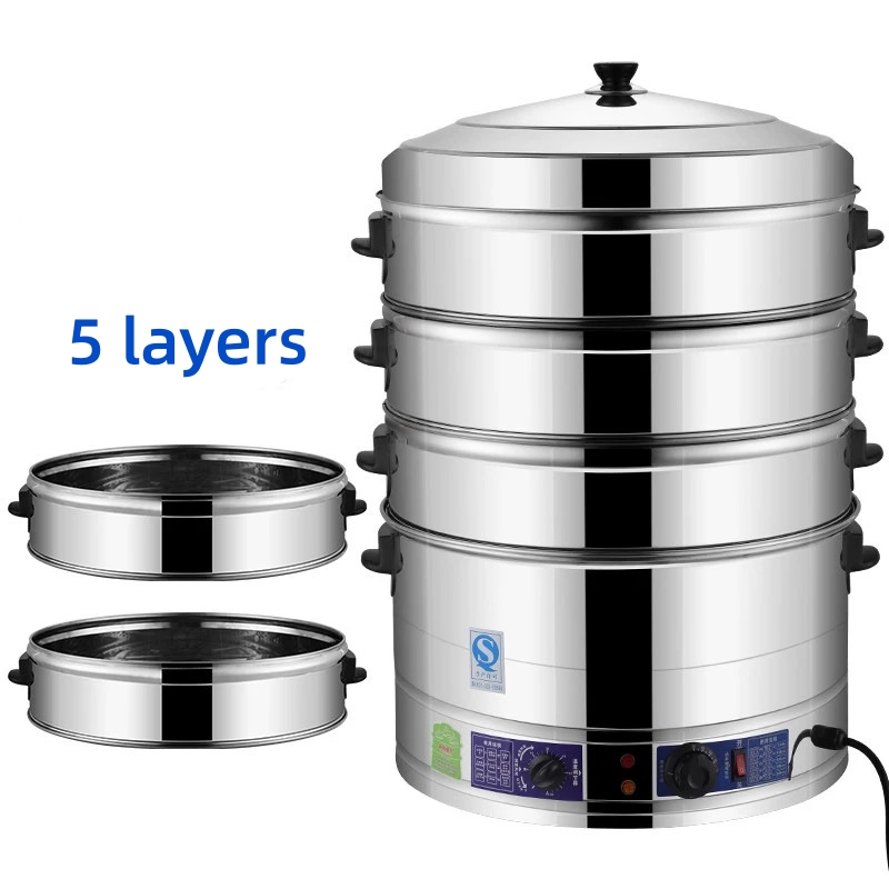 Soup Steamer with Handles Kitchen Stainless Steel Steamer Pot Food Steamer