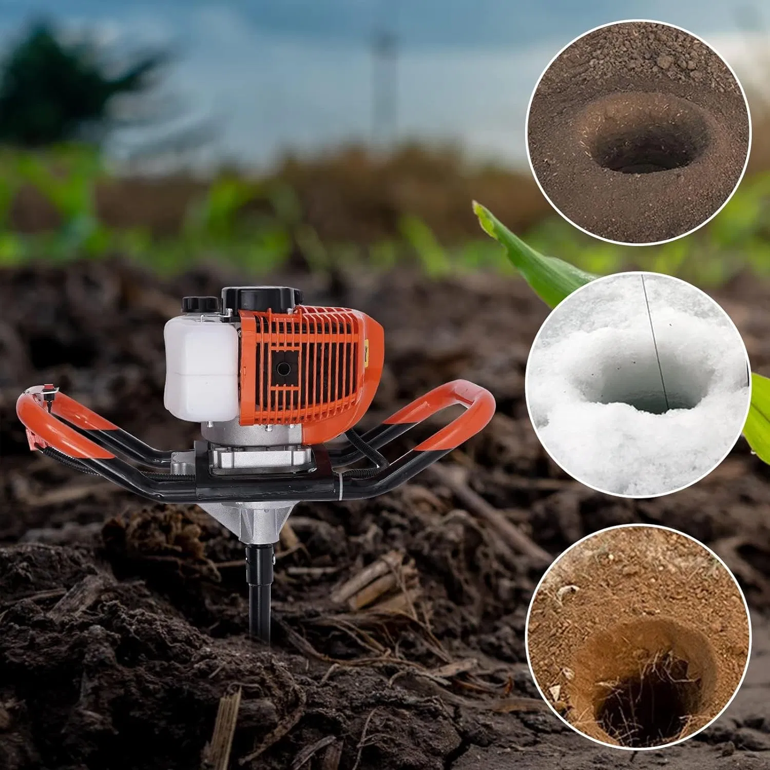 Agriculture Tool Ground Hole Drill Tree Planting Soil Digger 62cc Earth Auger (GD600A)