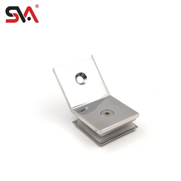 Shower Room Glass to Wall 135 Degree Brass Fixed Panel Beveled Glass Clamp