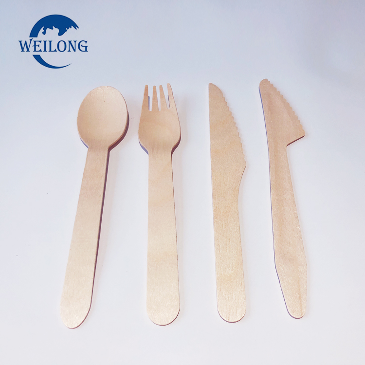 Weilong Factory Direct Wooden Spoon Knife and Fork Catering Set