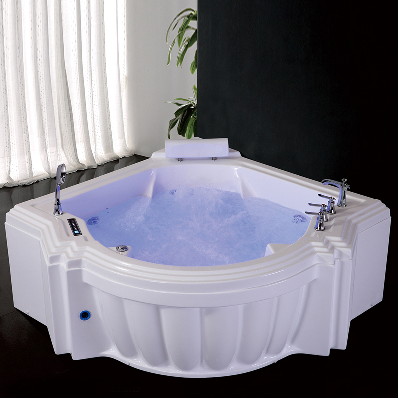 Elegant Design with High Back Pillow Big Apron Corner Bathtub