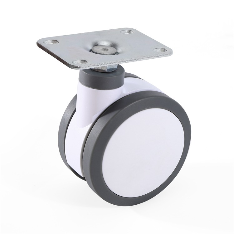 3/4/5 Inch Thermoplastic Rubber TPR Plastic Fork Plate Swivel Caster with TPR Medium Duty Hospital Bed Medical Wheel