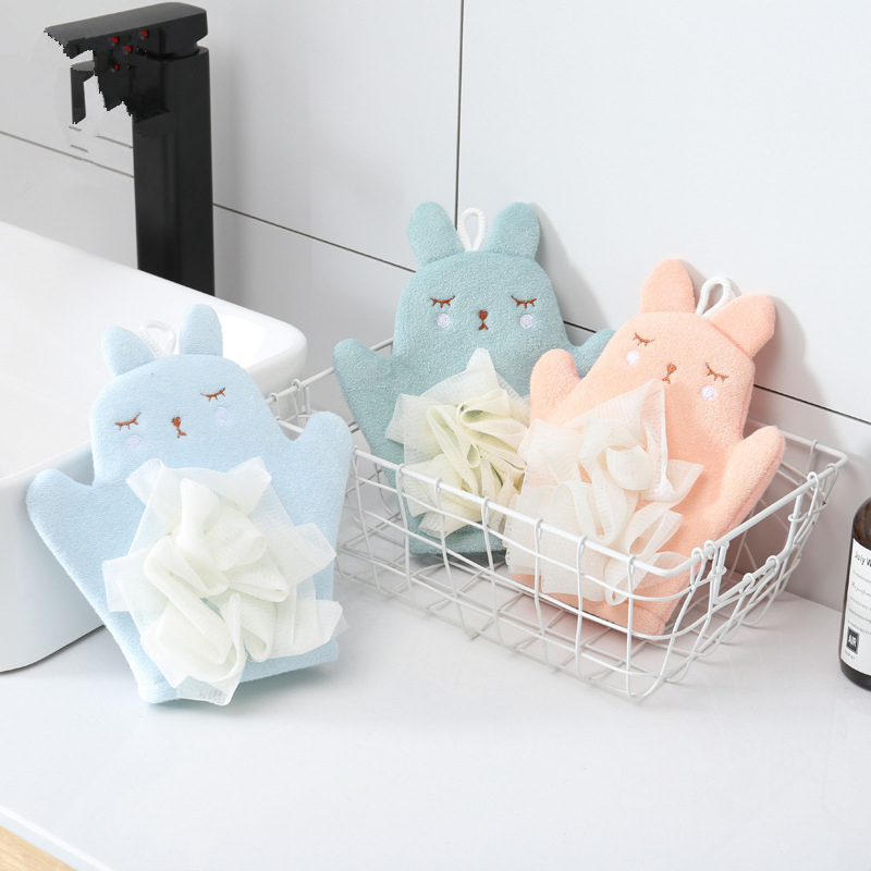 New Korean Style Cute Children's Gloves Double-Sided Bath Bath Ball