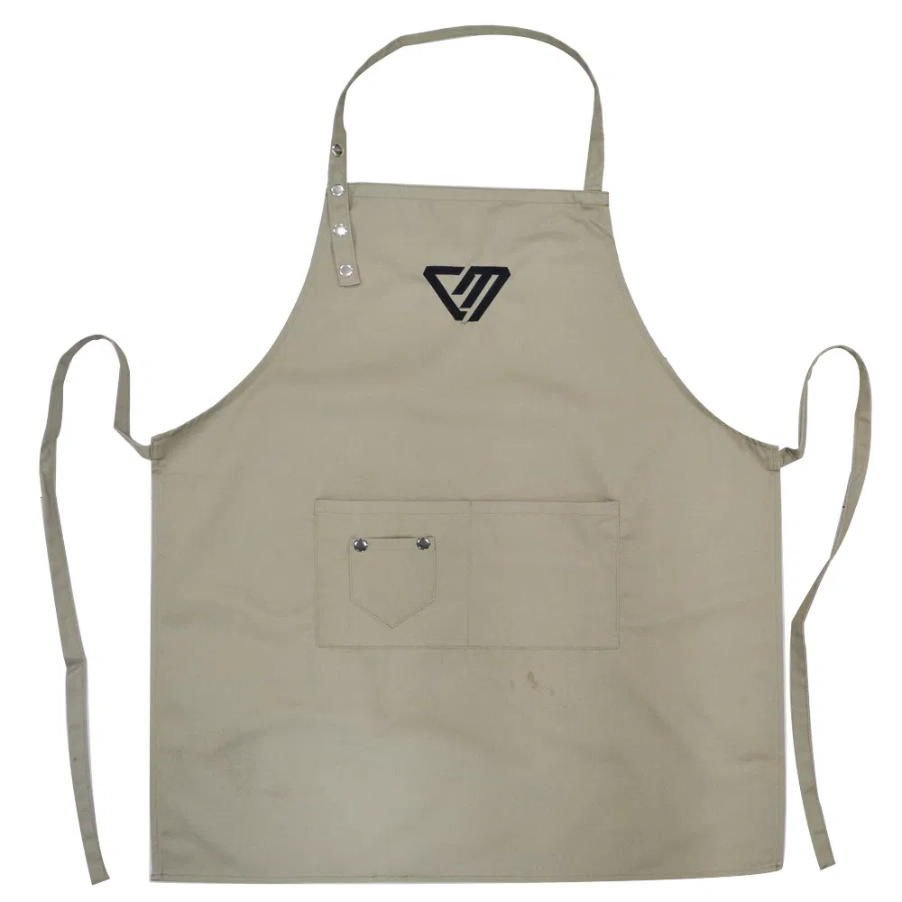 Hot Sale Promotion Wholesale Cotton Twill Black Silkscreen Print Chef BBQ Adjustable Kitchen Apron with Pocket