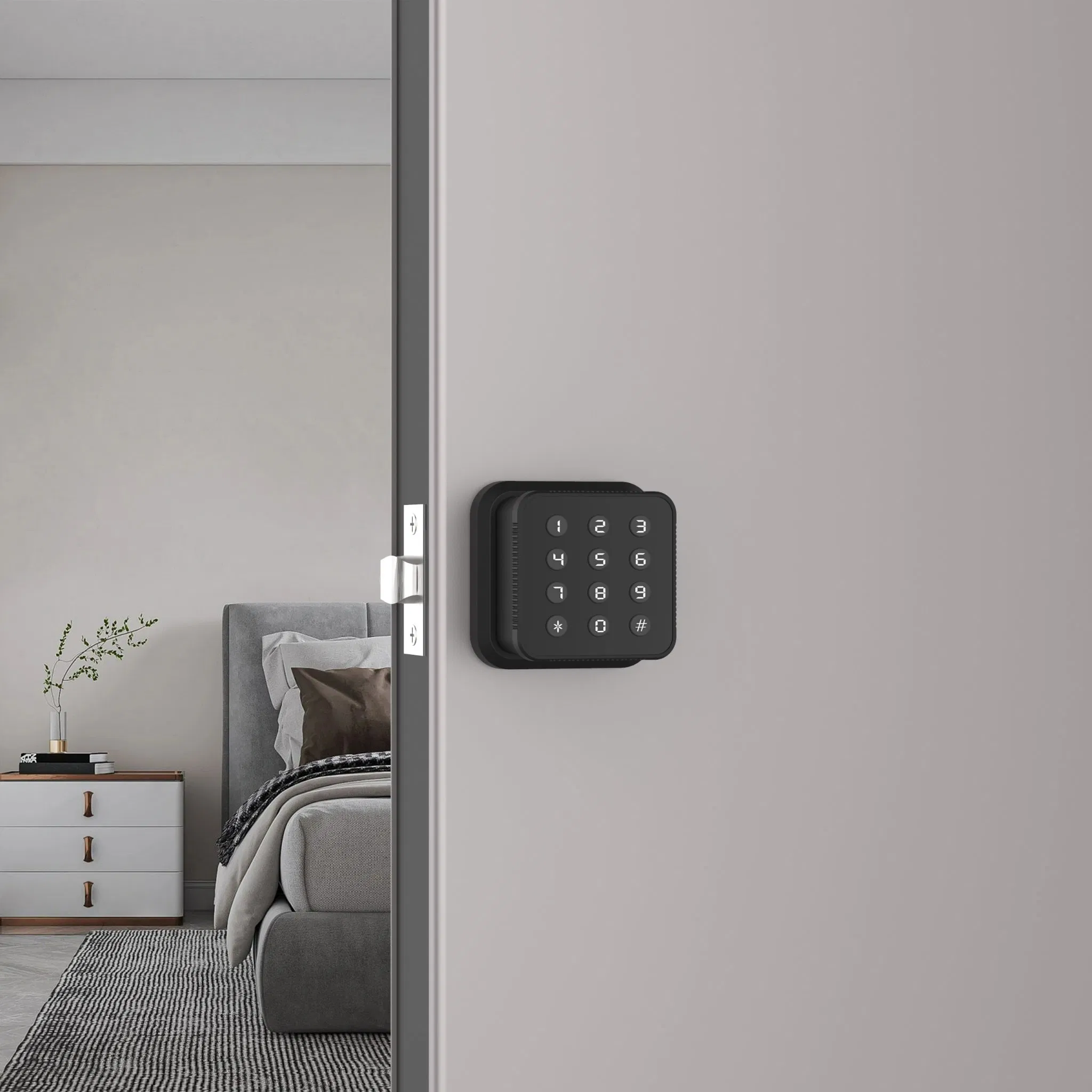 Lock Smart APP Remote Control Electronic Rim Lock Fingerprint Card Password Smart Home Door Lock