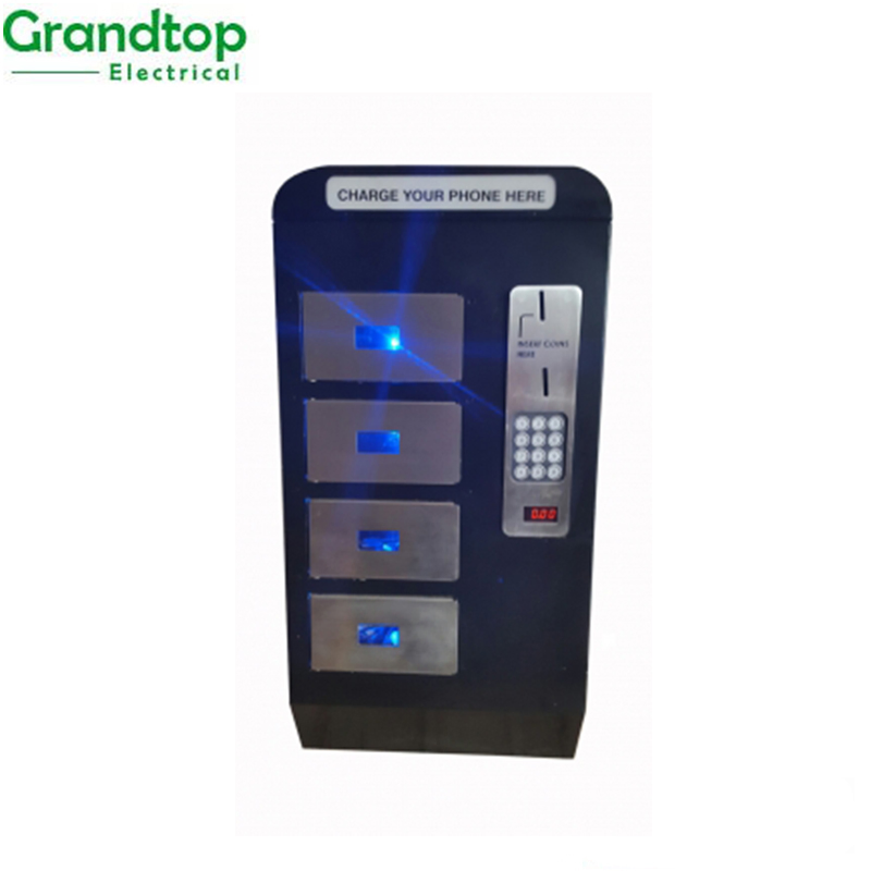 Solar Cell Phone Charger Kiosk with Money Making Machine by Advertising
