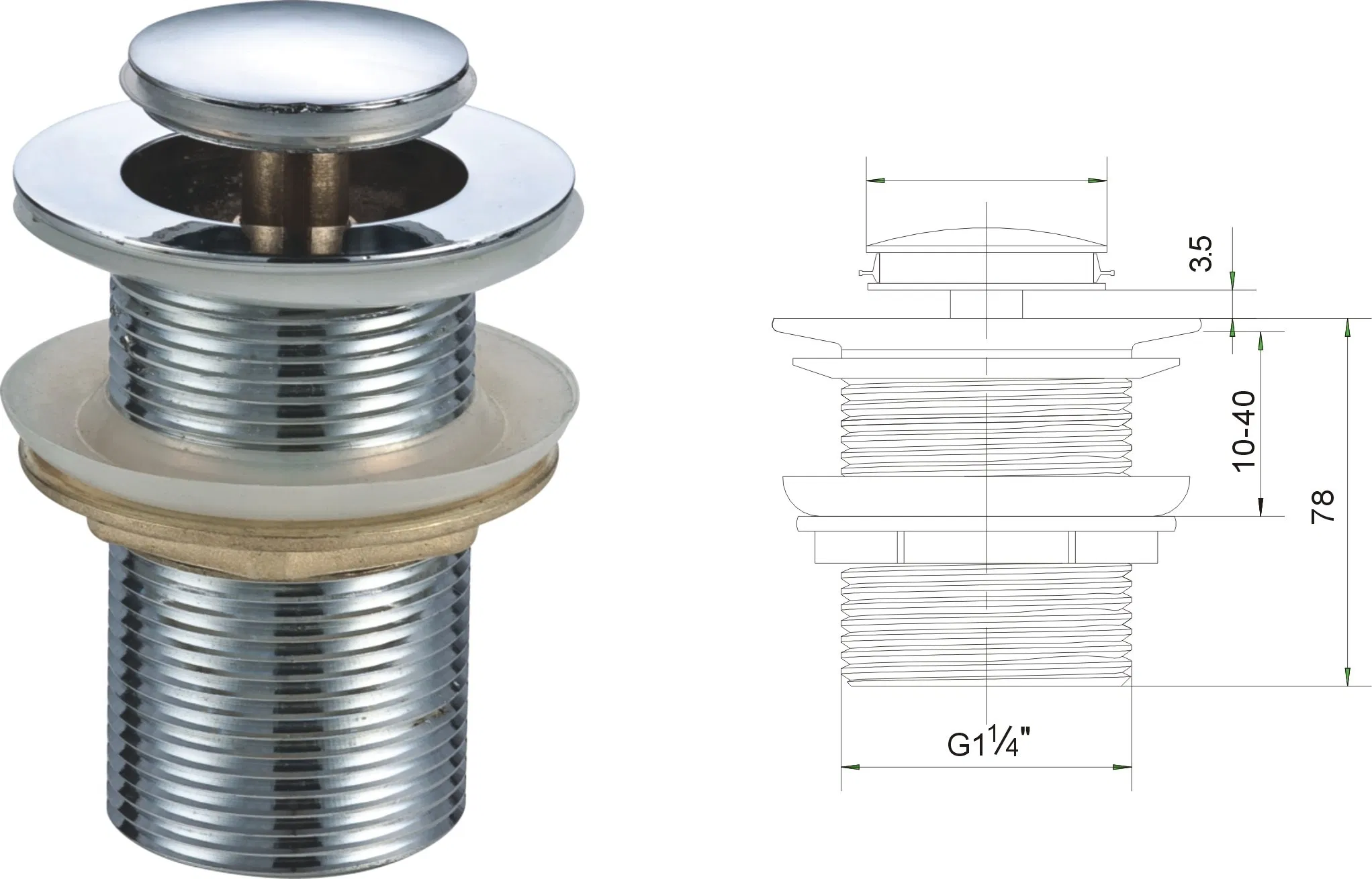 Bathroom Accessory Parts Chrome Plated Pop up Basin Waste Sink Stopper Drain