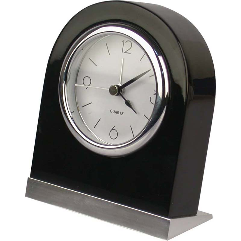 Hotel Gold Chrome Base Silent Table Alarm Clock with Light