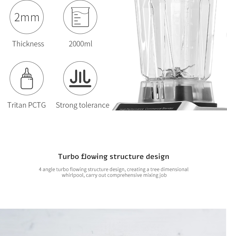 BPA Free Digital Certified Strong Power Commercial Smoothie Making Coffee Blender