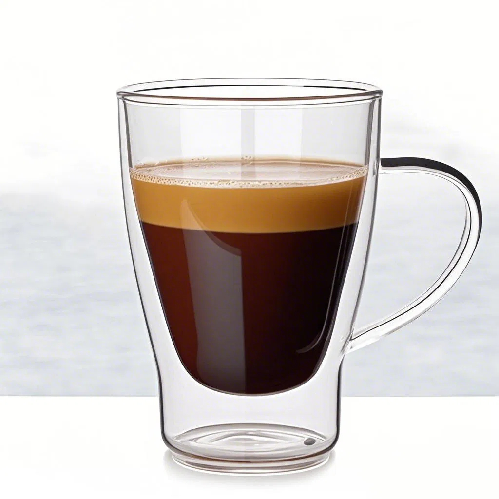 250ml Clear Double Wall Glass Cups Coffee Tea Mugs Espresso Cappucino Coffee Mug, Juice Glasses, Latte Drinking Cup Tableware