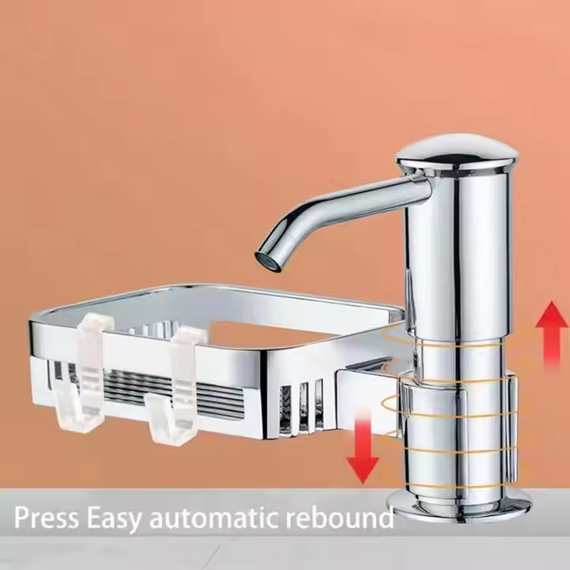 Sanipro Dishwashing Liquid Soap Extender Pressure Extractor ABS Plastic Kitchen Sink Bathroom Soap Dispenser with Storage Rack