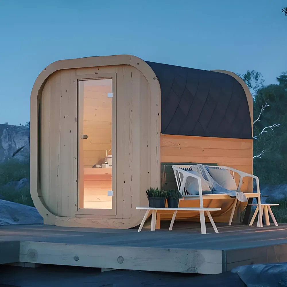 Уличная сауна-куб с подогревом, 2-8 человек