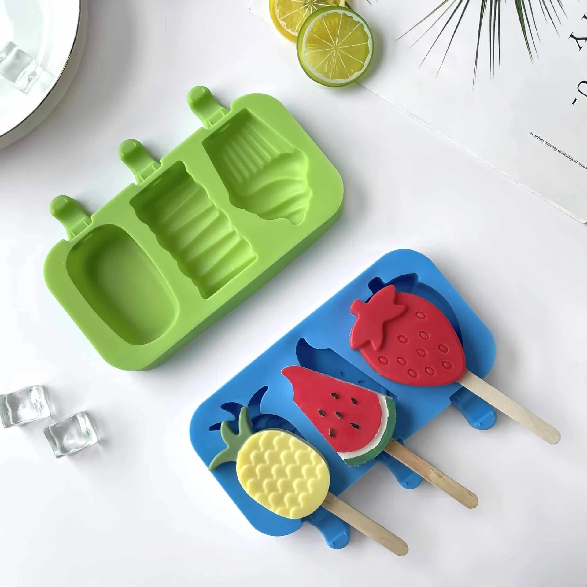 Форма для мороженого и эскимо, 4 ячейки, силикон